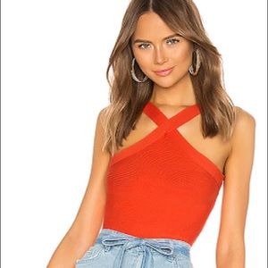 Super down Orange/Red Crop Tank